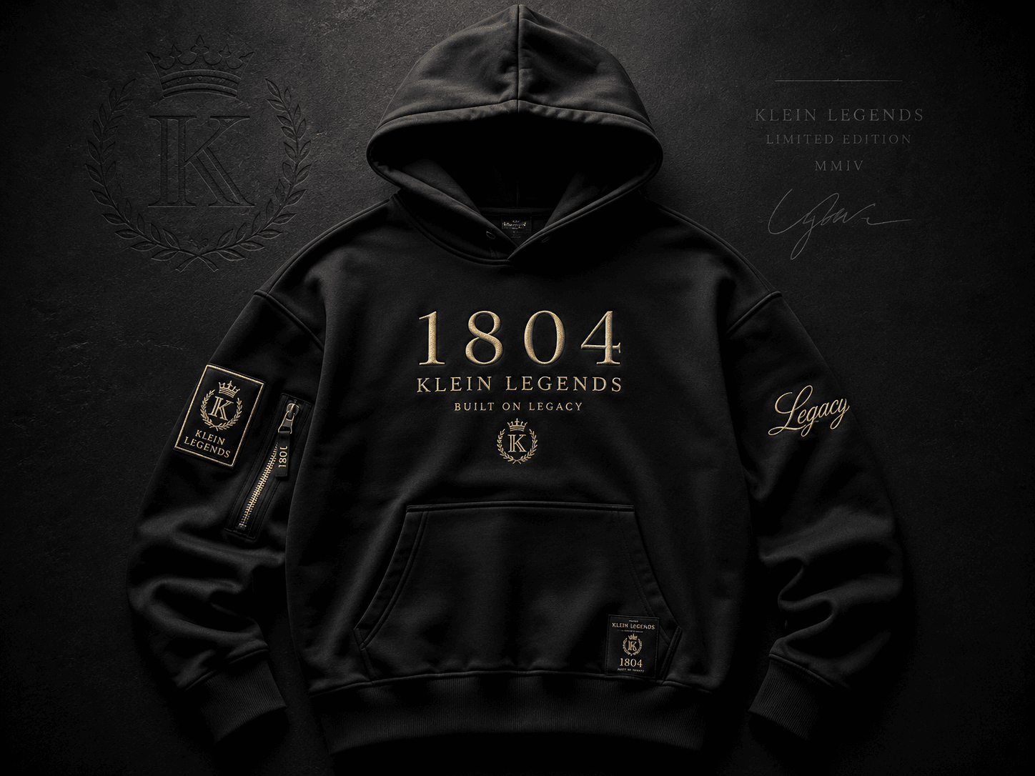 Klein Legends 1804 black hoodie — front